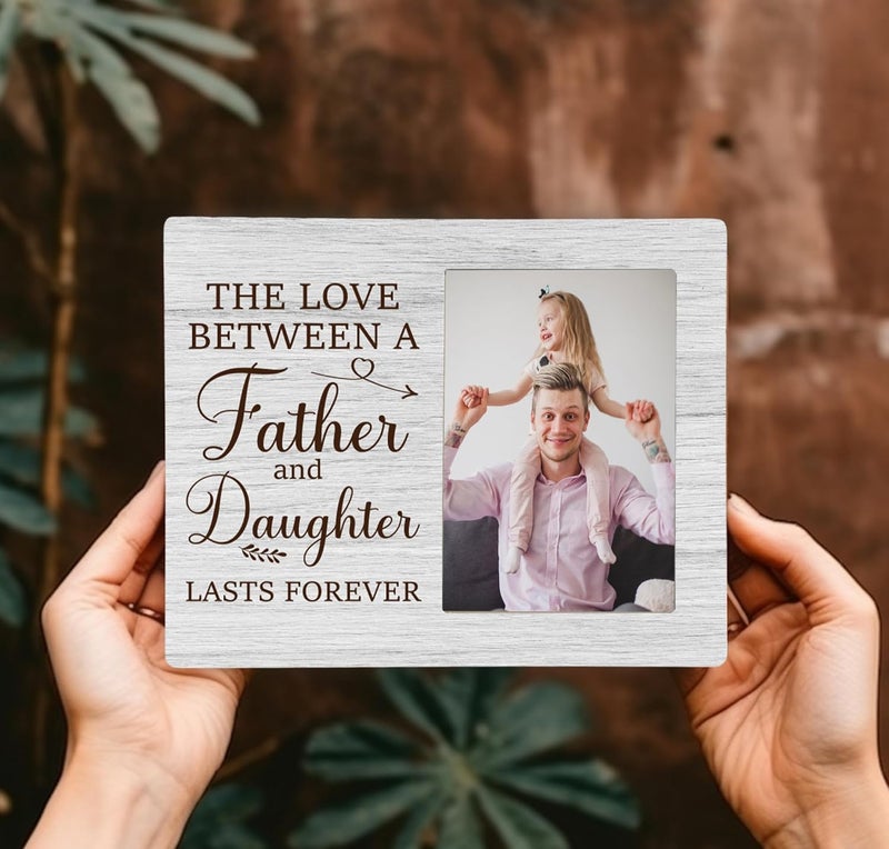 CAIFZ Father Picture Frame Gifts From Daughter, Father and Daughter Wooden Photo Frame, 4x6 inch Photo - Image 2